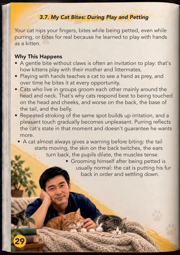 Sample page: my cat bites during play and petting